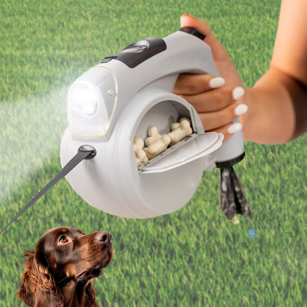 Leashic™ 6-in-1 Uitschuifbare Hondenriem — Snacks, Zakjes & LED in Één